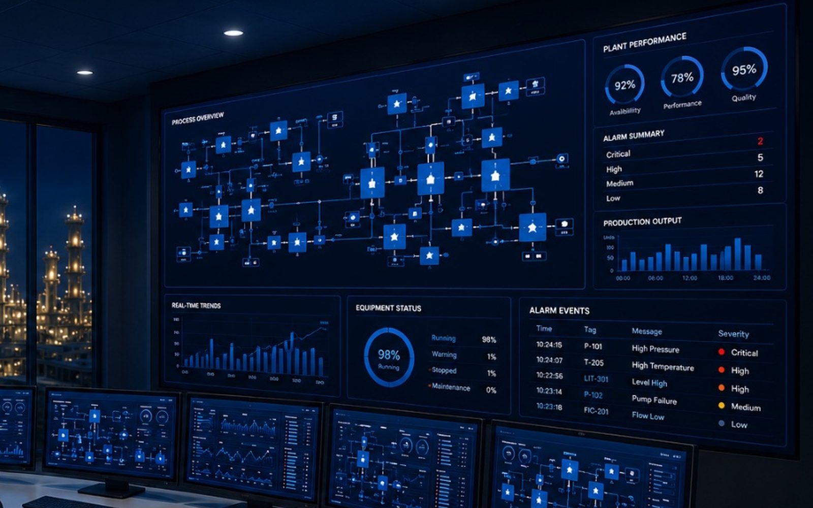 SCADA control room for industrial automation